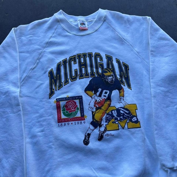 Vintage '89 Michigan Wolverines Football Roses Centennial Deadstock M - Picture 2 of 8